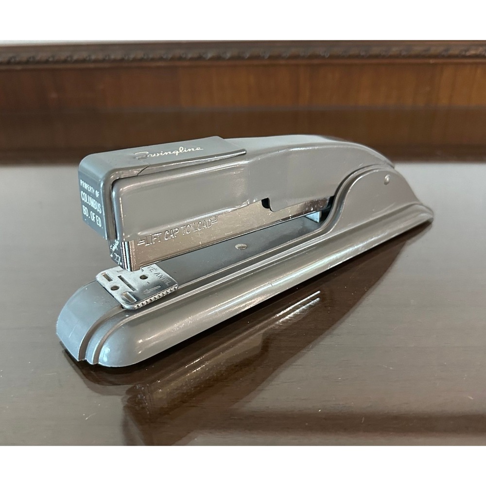 Vintage Swingline 27 Stapler Gray Metal Art Deco Mid Century Office Industrial